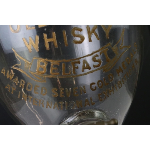 143 - Advertising - Late 19th Century Kirker Greer & Cos Old Irish Whisky glass dispensing urn & cover, wi... 