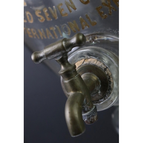 143 - Advertising - Late 19th Century Kirker Greer & Cos Old Irish Whisky glass dispensing urn & cover, wi... 