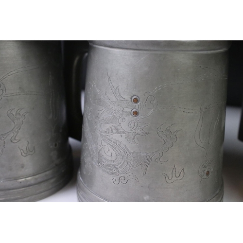 144 - Chinese brass censer of plain polished baluster form, raised on a circular foot, approx 11cm high, t... 