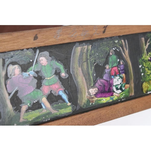 148 - Collection of 11 Victorian multi-image coloured magic lantern story slides to include Little Red Rid... 