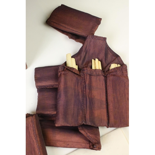 152 - Chinese Hardwood and Bone Inlaid Mah-jong Set, with four drawers holding celluloid playing pieces, a... 