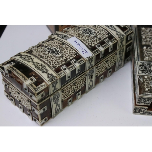170 - 19th century sandalwood blotter, a sandalwood workbox, a Victorian walnut extending book rack, a mah... 