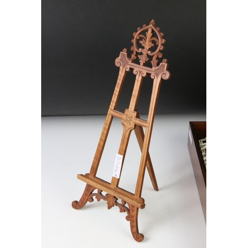 170 - 19th century sandalwood blotter, a sandalwood workbox, a Victorian walnut extending book rack, a mah... 