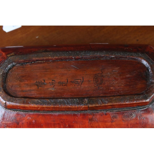 171 - Victorian mahogany writing slope, with green leather covered slope, storage compartments and two bra... 