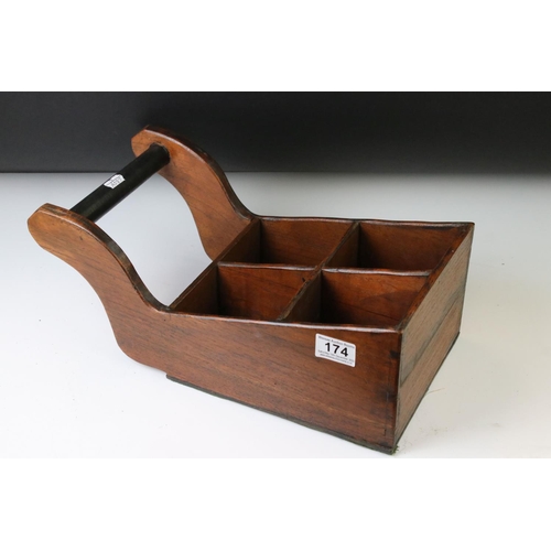 174 - Unusual table top mahogany bottle stand