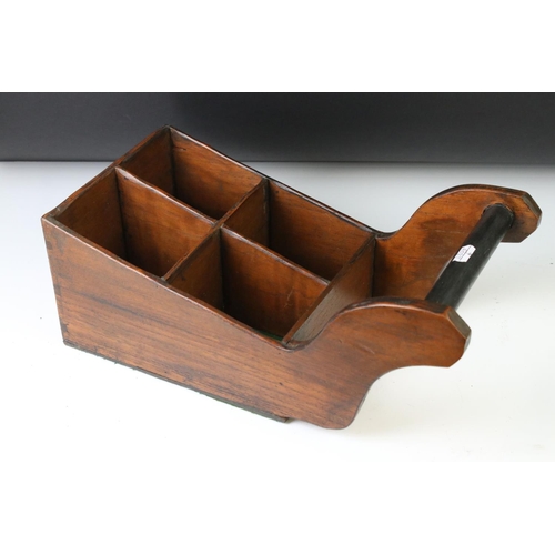 174 - Unusual table top mahogany bottle stand