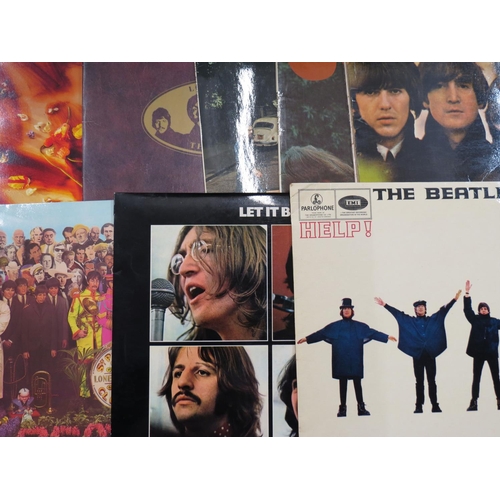 727 - Vinyl - 8 The Beatles LPs to include Help!, Let It Be, Sgt Pepper, For Sale, With The Beatles, Rubbe... 