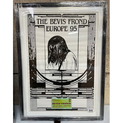 845 - Music Memorabilia - The Bevis Frond Europe 95 tour poster, framed and glazed.  Display also contains... 