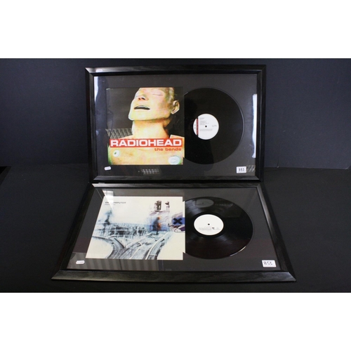 853 - Memorabilia - Two Radiohead LP's each separately framed and glazed as presentations