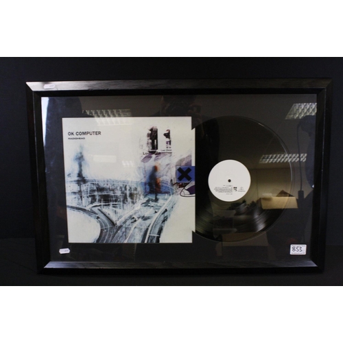 853 - Memorabilia - Two Radiohead LP's each separately framed and glazed as presentations