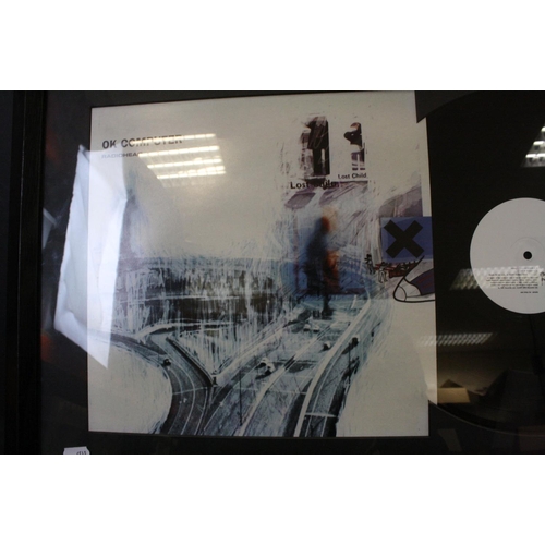 853 - Memorabilia - Two Radiohead LP's each separately framed and glazed as presentations