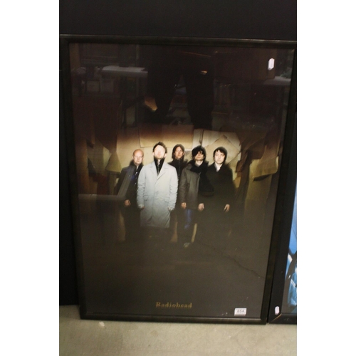 854 - Memorabilia - Two framed and glazed Radiohead posters - one band shot and one to promote the release... 