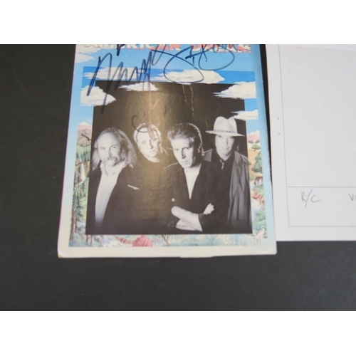 824 - Memorabilia / Autograph - Crosby Stills Nash & Young signed CD sleeve / promo card fro American Drea... 