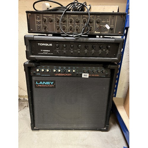 865 - Guitar Amplifier - Laney Linebacker 65 Reverb combo amp, Torque T100GA 4 Channel Mixer Amp, Ibanez U... 