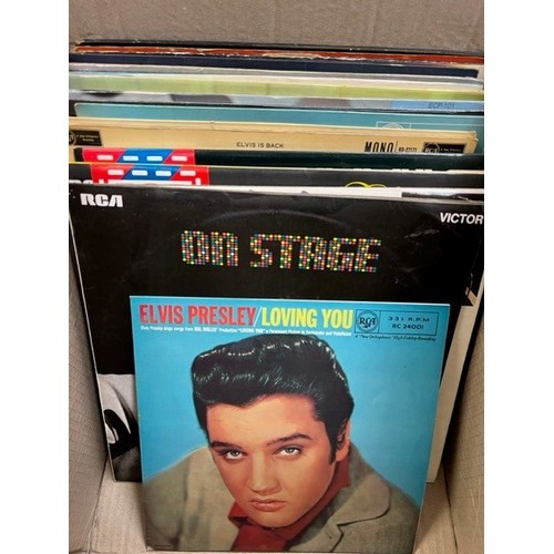 449A - Vinyl - Approx 60 Elvis Presley LPs spanning his career, along with two CD box sets and a cassette b... 