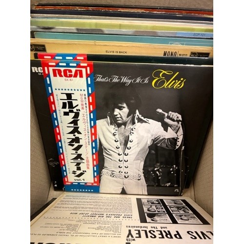 449A - Vinyl - Approx 60 Elvis Presley LPs spanning his career, along with two CD box sets and a cassette b... 