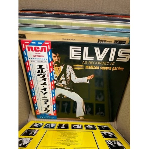 449A - Vinyl - Approx 60 Elvis Presley LPs spanning his career, along with two CD box sets and a cassette b... 