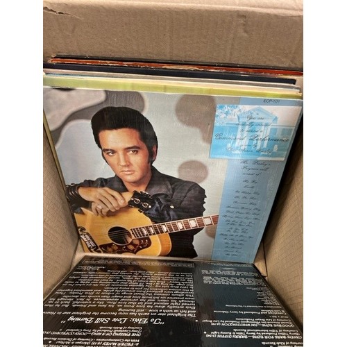 449A - Vinyl - Approx 60 Elvis Presley LPs spanning his career, along with two CD box sets and a cassette b... 