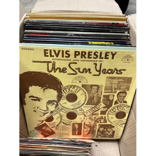 449A - Vinyl - Approx 60 Elvis Presley LPs spanning his career, along with two CD box sets and a cassette b... 