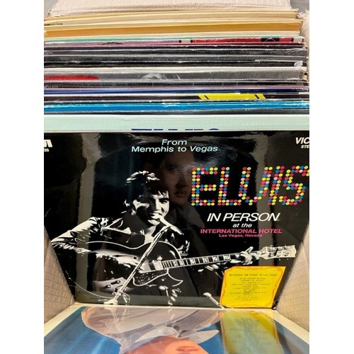 449A - Vinyl - Approx 60 Elvis Presley LPs spanning his career, along with two CD box sets and a cassette b... 