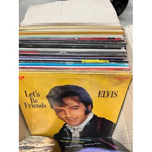 449A - Vinyl - Approx 60 Elvis Presley LPs spanning his career, along with two CD box sets and a cassette b... 