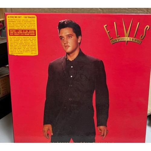 449A - Vinyl - Approx 60 Elvis Presley LPs spanning his career, along with two CD box sets and a cassette b... 