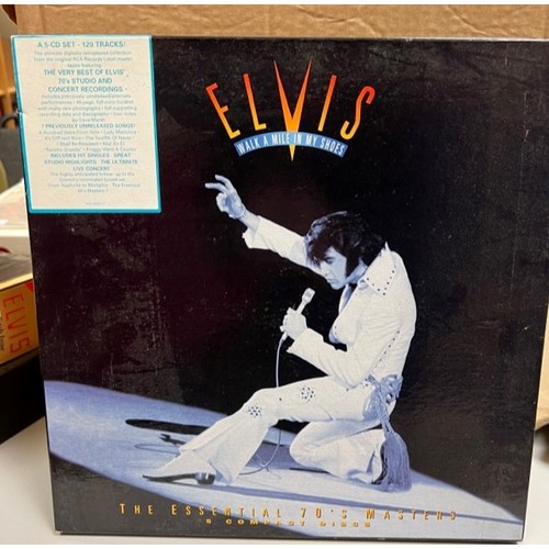 449A - Vinyl - Approx 60 Elvis Presley LPs spanning his career, along with two CD box sets and a cassette b... 