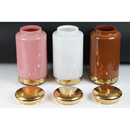 10 - Set of 3 late 20th century ltd edn glass specie / apothecary jars to include ' Sulphur ', ' Peruv. B... 