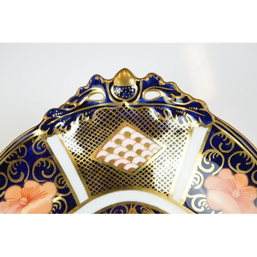 13 - Royal Crown Derby Imari pattern twin-handled footed dish, pattern no. 1128, 27.5cm long, together wi... 