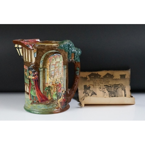 51 - Royal Doulton ltd edn ' The Pied Piper of Hamelin Jug ', designed by Noke & Fenton, of cylindrical f... 