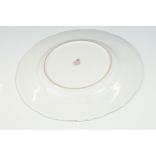 53 - Early 20th Century George Evans for Royal Worcester cabinet plate with hand painted lake scene depic... 