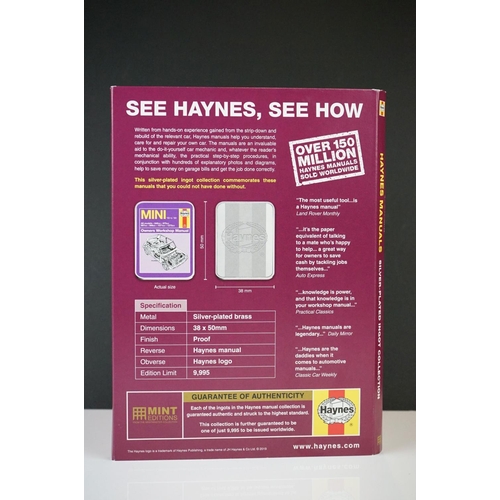 187 - Haynes Manuals ' Owners Workshop Manual ' Silver Plated Ingot Collection, limited edition, comprisin... 