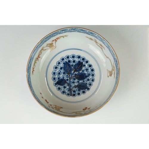 39 - 19th century Japanese Arita Ware Bowl decorated with panels of fish within a river, four character m... 