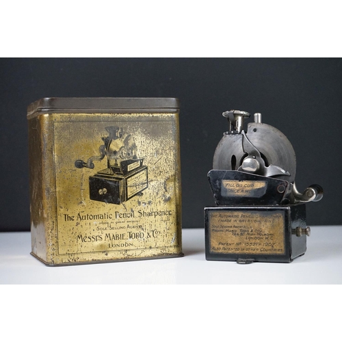 81 - Early 20th century Messrs Mabie Todd & Co ' The Automatic Pencil Sharpener ', 13cm high contained in... 