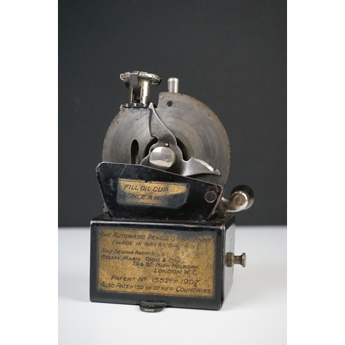 81 - Early 20th century Messrs Mabie Todd & Co ' The Automatic Pencil Sharpener ', 13cm high contained in... 