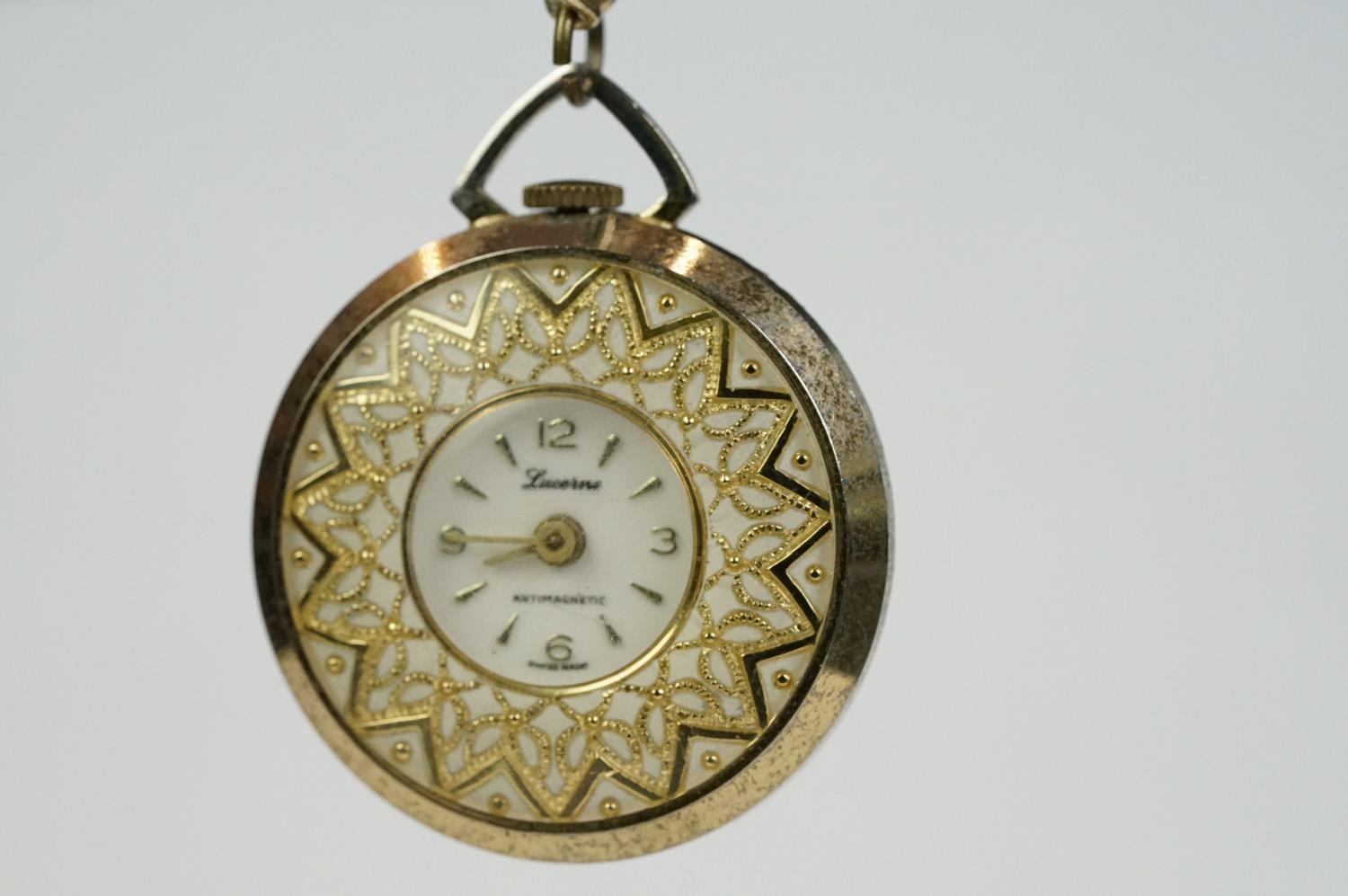 Vintage Lucerne Swiss Made ladies pendant watch chain