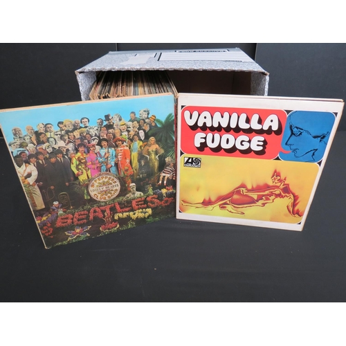 128 - Vinyl - Over 50 rock & pop LPs including The Beatles, Spooky Tooth, Tom Waits, Vanilla Fudge, Mother... 