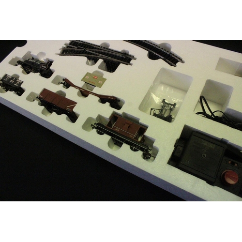 17 - Four boxed Hornby OO gauge electric train sets to include R1032 Mainline Steam, R1020 Irish freight ... 