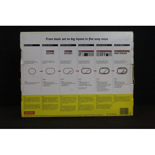 17 - Four boxed Hornby OO gauge electric train sets to include R1032 Mainline Steam, R1020 Irish freight ... 