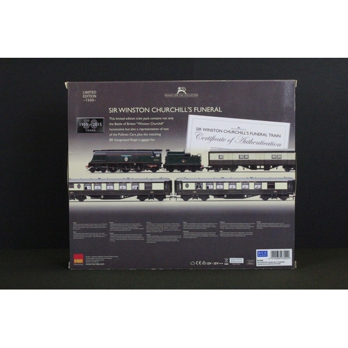 26 - Boxed ltd edn Hornby R3300 Sir Winston Churchill's Funeral Train Pack, completye with certificate