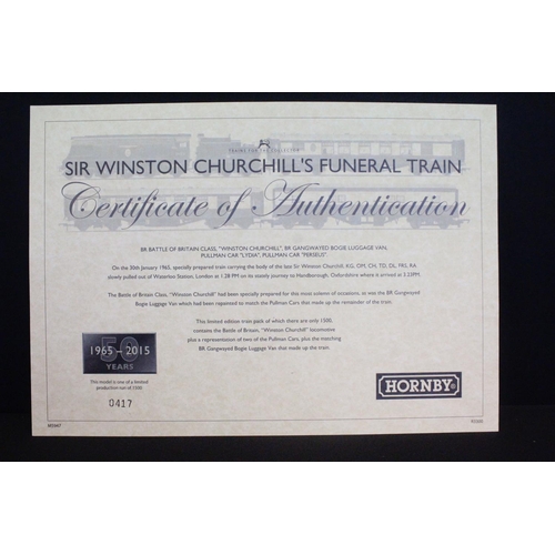 26 - Boxed ltd edn Hornby R3300 Sir Winston Churchill's Funeral Train Pack, completye with certificate