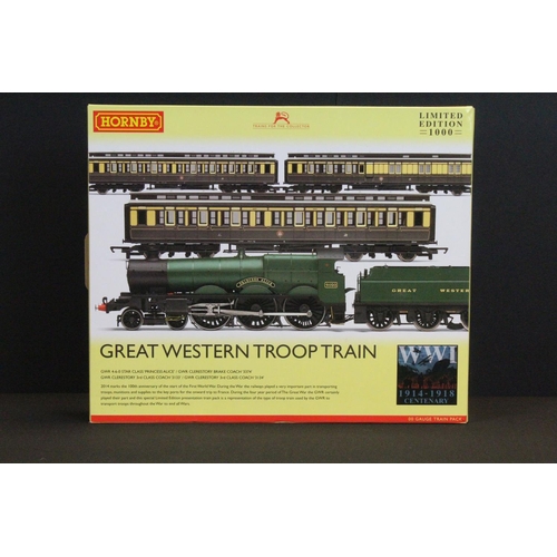 27 - Boxed ltd edn Hornby OO gauge R3219 Great Western Troop Train Pack, complete with certificate