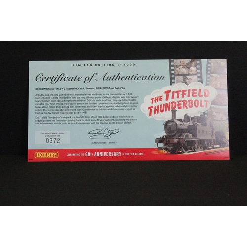 39 - Boxed ltd edn Hornby OO gauge The Titfield Thunderbolt locomotive, complete with poster & DVD