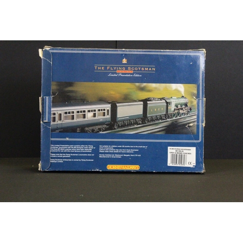 44 - Boxed ltd edn Hornby OO gauge R089 Flying Scotsman Presentation Set with BR MK 2A, Open & Break Coac... 