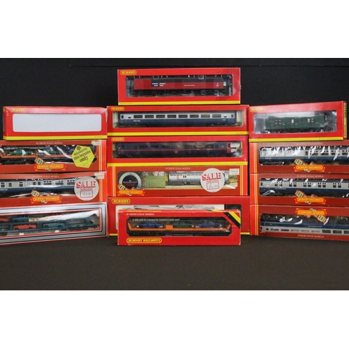 72 - 14 Boxed OO gauge items of rolling stock to include 13 x Hornby featuring R6355 BR Standard GUV RES,... 