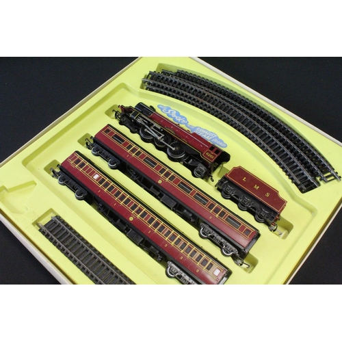 50 - Three boxed Triang Hornby OO gauge train sets to include R508 Flying Scotsman, RS608 Flying Scotsman... 