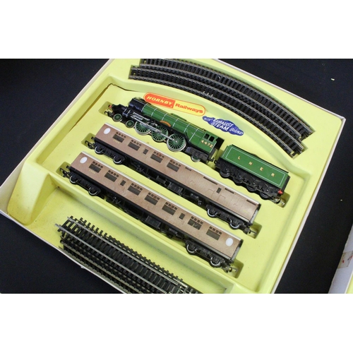 50 - Three boxed Triang Hornby OO gauge train sets to include R508 Flying Scotsman, RS608 Flying Scotsman... 