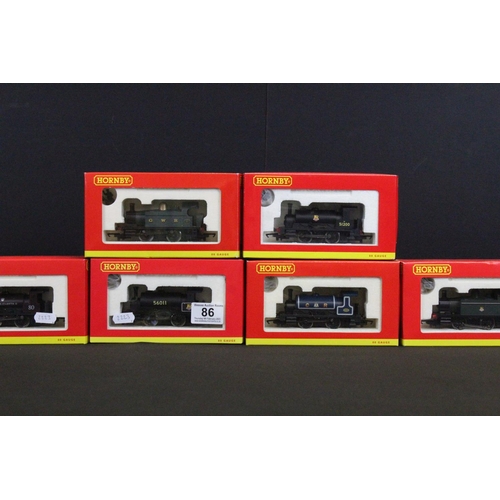 86 - Six boxed Hornby OO gauge locomotives to include R3292 BR Black 0-4-0 Collector Club Loco 2014, R259... 