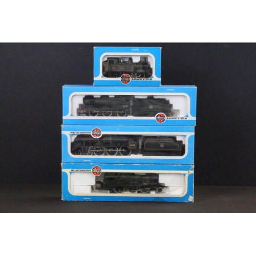 87 - Four boxed Airfix OO gauge locomotives to include 54150-1 Prairie Tank Locomotive 2-6-2 GWR green li... 