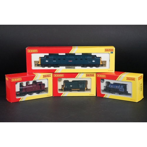 9 - Four boxed Hornby OO gauge Railroad locomotives to include R2879 BR Class 55 St Paddy 55001, R2674 L... 